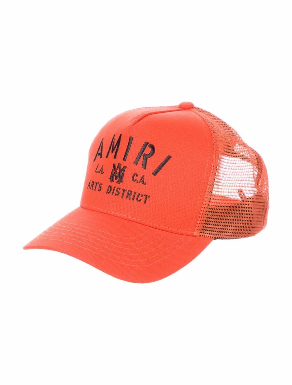 NEW AMIRI women's stencil arts district trucker hat in orange